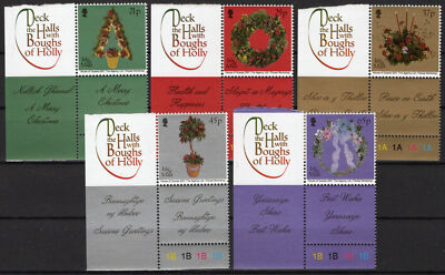 Isle of Man 935-939 MNH Christmas Floral Arrangements Flowers ZAYIX 061223SM132