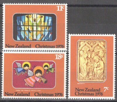 ZAYIX New Zealand 608-610 MNH XMAS Nativity Stained Glass Angels