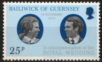 Guernsey 90 MNH Royalty Wedding Princess Anne Capt. Phillips ZAYIX 021423S111M