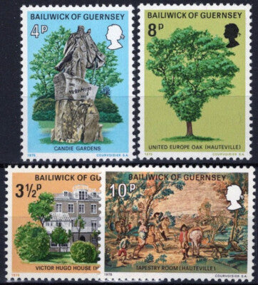 Guernsey 123-126 MNH Victor Hugo Architecture Trees Tapestry ZAYIX 021423S128M