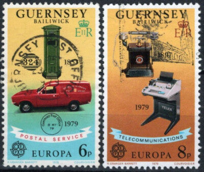 Guernsey 189-190 Used Europa Cept Pillar Box Communications ZAYIX 021423S143