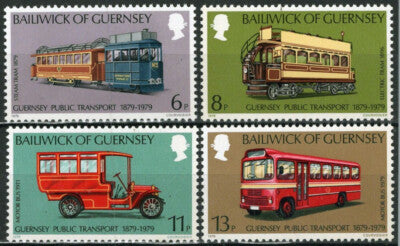 Guernsey 191-194 MNH Public Transportation Trams Autobus ZAYIX 021423S144M