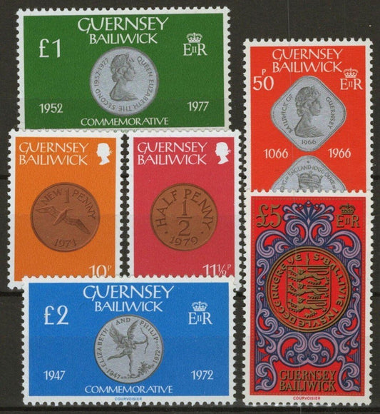 Guernsey 199-203A MNH Coins Royalty Military ZAYIX 021423S146M