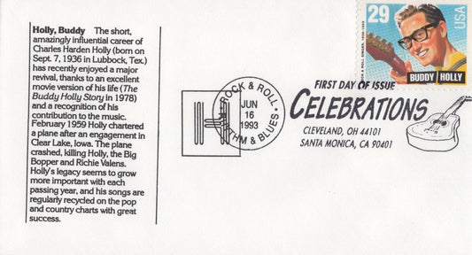 US 2729 JFH FDC Buddy Holly, American Music ZAYIX 1024A0102