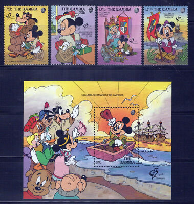 Gambia 1227-1231 MNH Disney Christopher Columbus ZAYIX 0701M0082