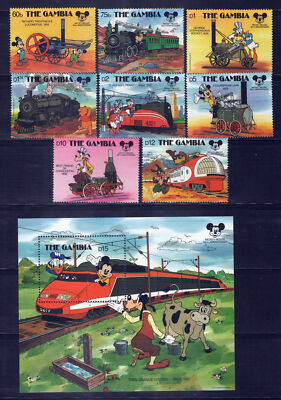 Gambia 709-718 MNH Disney Union Pacific Locomotives Trains ZAYIX 0701M0080