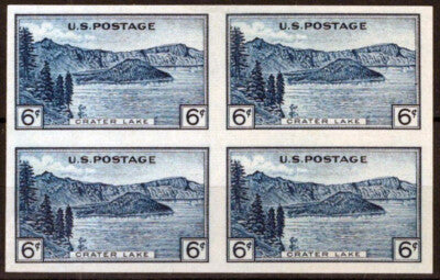 US 761 MH NG as issued imperf block 6c Crater Lake National Park ZAYIX