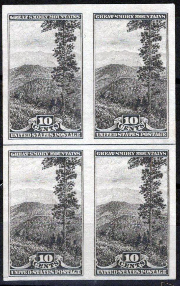 US 765 MNH NG as issued block with horizontal line between ZAYIX