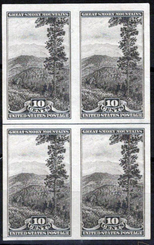 US 765 MNH NG as issued block with horizontal line between ZAYIX