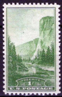 US 740 MNH 1c GREEN Yosemite National Park perforated 042622S63 ZAYIX
