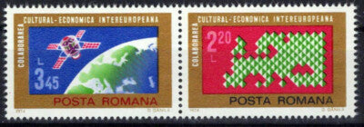 Romania 2484a MNH Map Europe Satellite Space Zayix 0125S0052