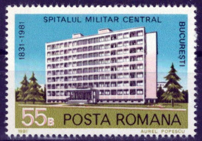 Romania 3026 MNH Bucharest Military Hospital Architecture Zayix 0125S0058