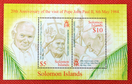 2004 Solomon Islands 970 MNH - Pope John Paul II souvenir sheet ZAYIX