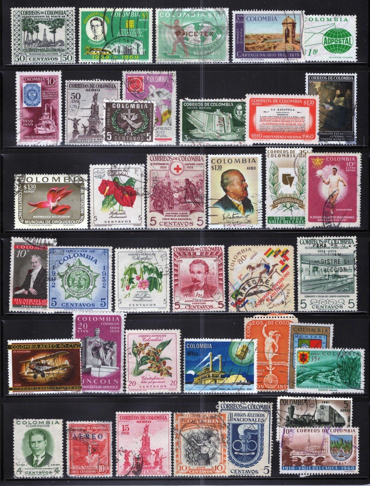 Colombia Collection Used Flowers Planes Sports Architecture ZAYIX 011023SM25