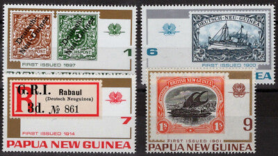 Papua New Guinea PNG 389-392 MNH 75th Stamp Anniversary ships ZAYIX 100222S74M