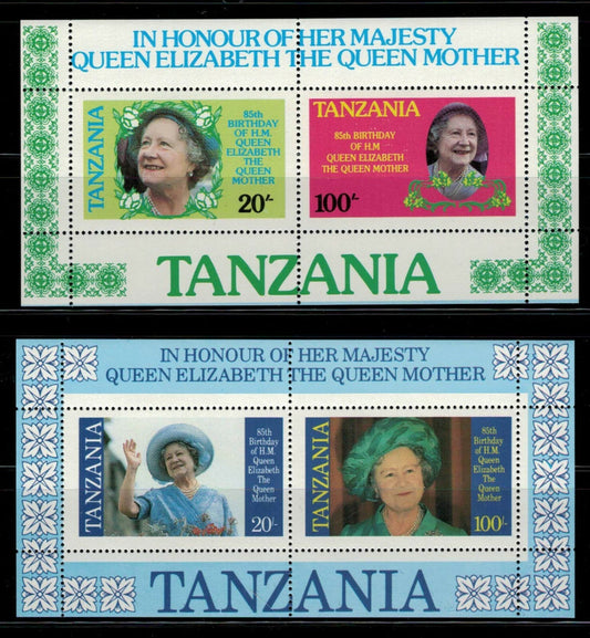 Tanzania 269a / 270a MNH souvenir sheets - Queen Mother's Birthday ZAYIX