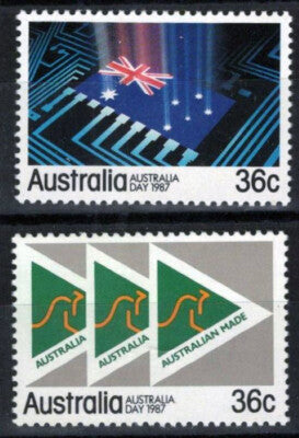 Australia 1009-1010 MNH Flag Circuit Board Communications ZAYIX 090722S23
