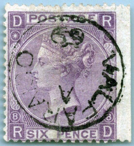 Great Britain 51a Used Abroad in Valparaiso 6p Victoria Plate 8 ZAYIX 081022S03