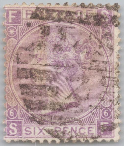 Great Britain 50 Used 6p violet Victoria heavy cancel CV $92+ ZAYIX 081022S04