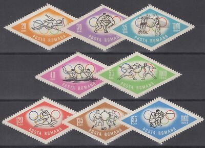 ZAYIX Romania 1665-1672 MNH Sports - Olympics - Diamonds - Fencing 071022S02M