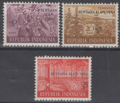 Indonesia B132-B134 MH Semi-Postal Flood Relief BENTJANA ALAM ZAYIX 070522S27M
