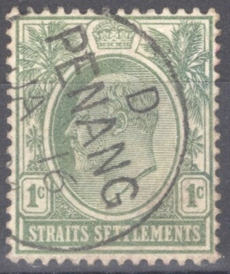 Straits Settlements 105 Used 1c King Edward VII Royalty ZAYIX 092922S170