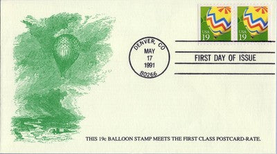 US 2530 Hot Air Balloons booklet FDC KMC Venture cachet Denver ZAYIX 060522SM45