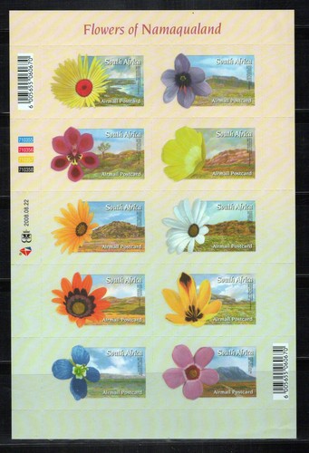 South Africa C87 MNH Air Mail Self-Adhesive Flowers Plants ZAYIX 1223L0047