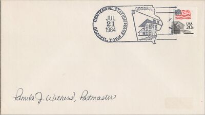 US Event Cover Goddell, Iowa Centennial postmaster signed ZAYIX 050922SM128