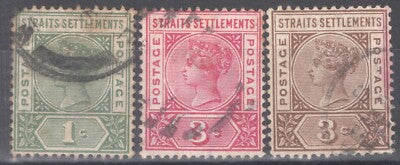 Straits Settlements 83-85 Used 1892-99 Royalty Queen Victoria ZAYIX 092922S169