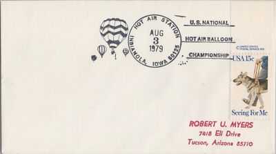 US Event Cover National Hot Air Balloon Championship 1979 Iowa ZAYIX 050922SM52