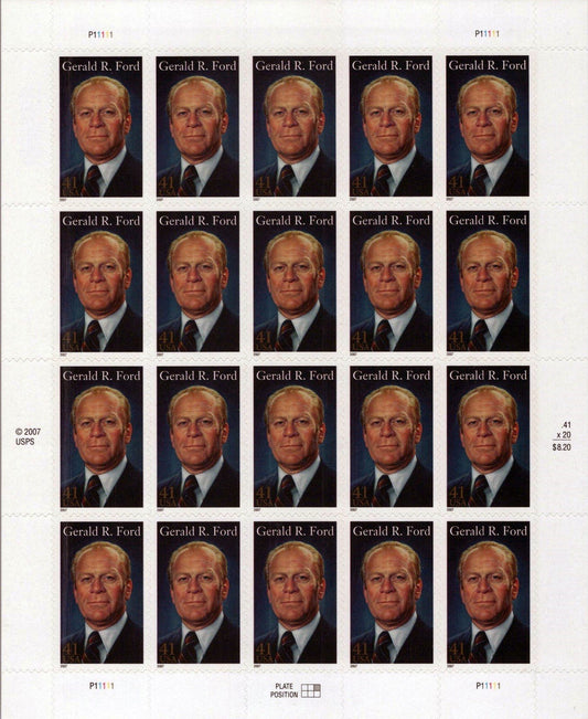 US 4199 MNH Pane of 20 President Gerald Ford - Politician ZAYIX