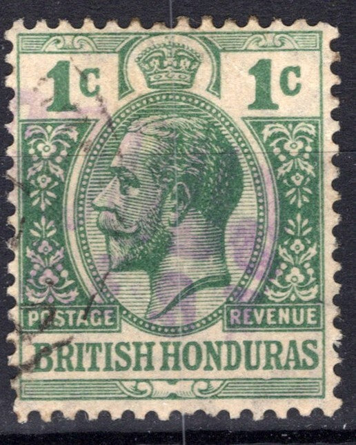 British Honduras 75 Used 1c Green KG5 Wmk 3 Perf 14 ZAYIX 021823S131M
