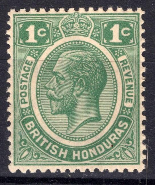 British Honduras 92 VLH 1c Green KG5 Wmk 4 Typography ZAYIX 021823S140