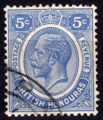 British Honduras 97 Used 5c Ultra KG5 Wmk 4 Typography ZAYIX 021823S146M