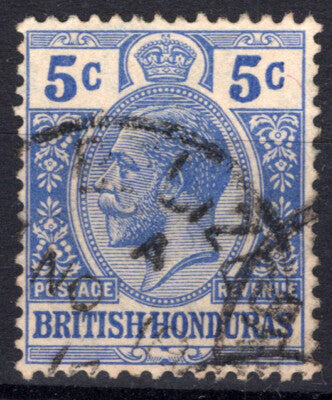 British Honduras 78 Used 5c Blue KG5 Wmk 3 Perf 14 ZAYIX 021823S134M