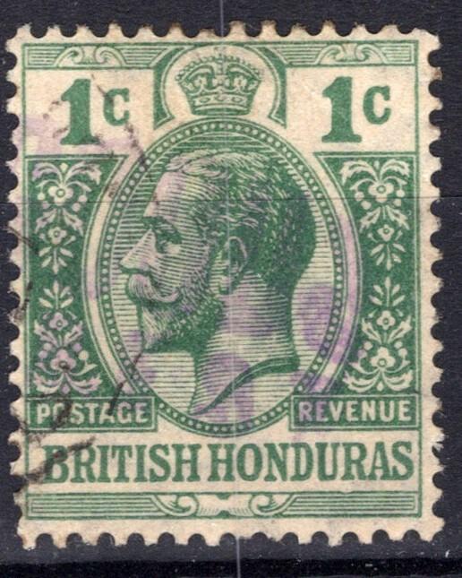 British Honduras 85 Used 1c Green KG5 Moiré Overprint ZAYIX 021823S135