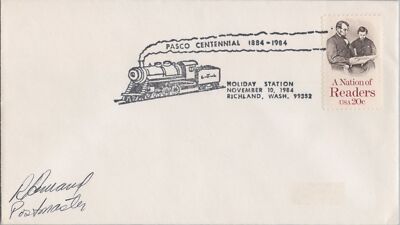 US Event Cover Pasco Centennial Holiday Station Locomotive ZAYIX