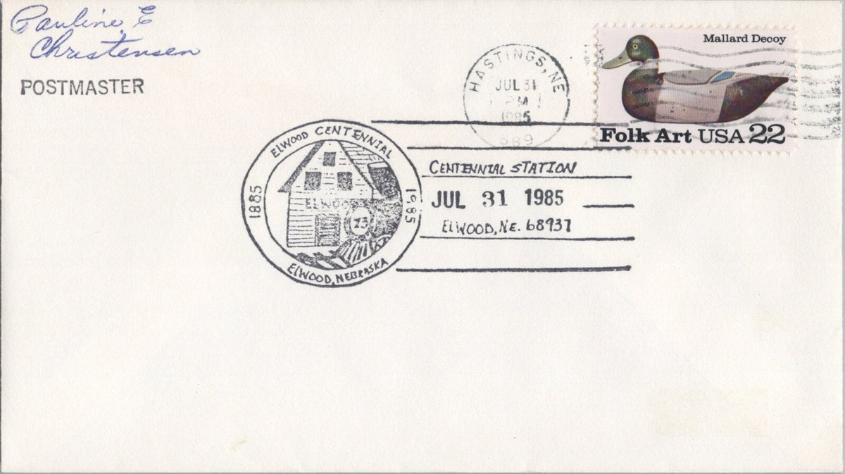 US Event Cover - Elwood, Nebraska Centennial Sta. - Trains ZAYIX