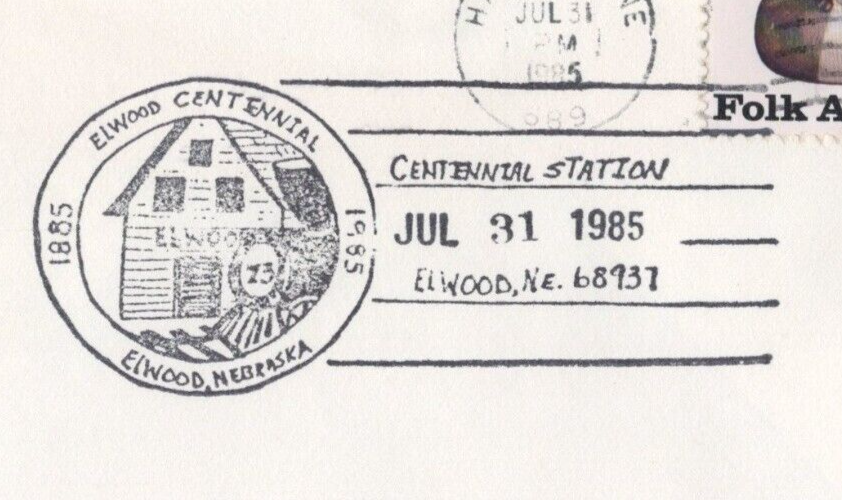 US Event Cover - Elwood, Nebraska Centennial Sta. - Trains ZAYIX