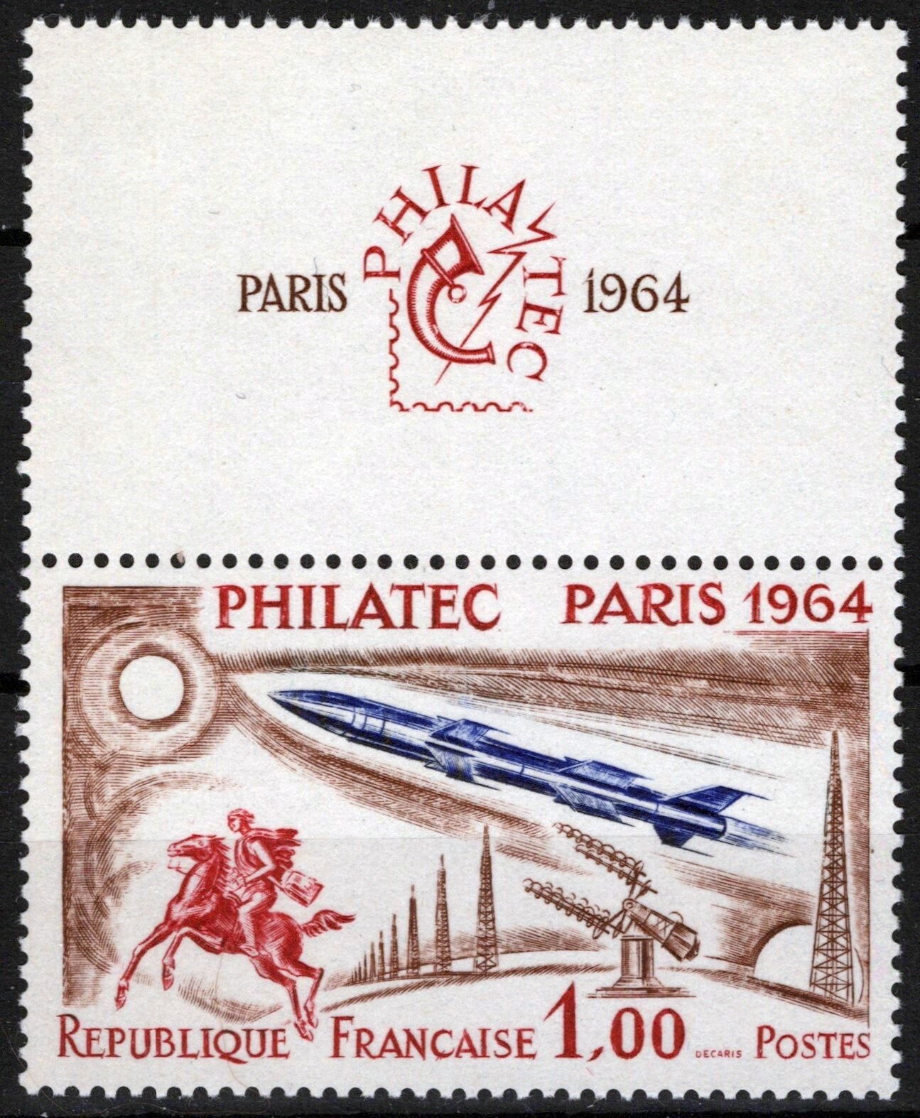 France 1100 MNH With Labels Space Rocket Communications Horses 051023SM154