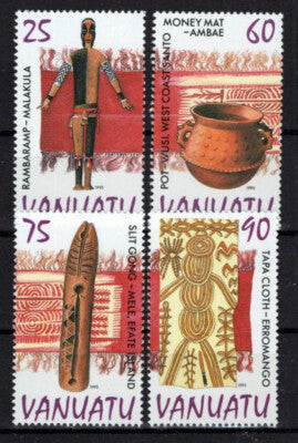 Vanuatu 668a-d MNH Wusi Pot Artifacts Tapa Cloth ZAYIX 0624S0214