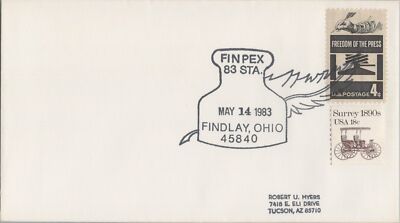 US Event Cover - FINPEX 83 Station, Findlay OHIO 45840 inkwell ZAYIX 050922SM93