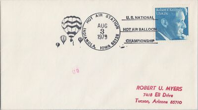 US Event Cover 1979 Hot Air Balloon Championship Indianola IA ZAYIX 050922SM22