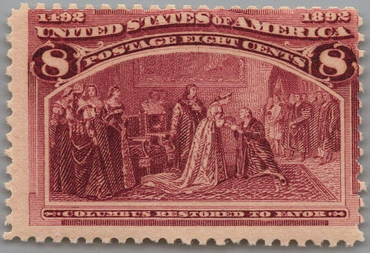 US 236 MLH F 8c purple Columbus Restored to Favor Columbian ZAYIX 1223X0045
