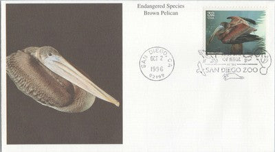 US 3105 FDC Mystic Cachet Endangered Species Brown Pelican Sea Bird ZAYIX 050922SM174