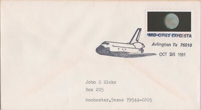 Mid-Cities Expo Arlington Texas 1991 Space Shuttle Postmark ZAYIX 120622SM68