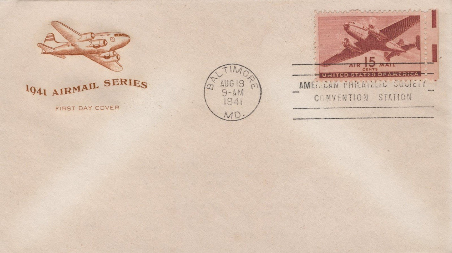 US C28-13 FDC House of Farnam unaddressed 15c bwn carm airpost ZAYIX 101423USF09