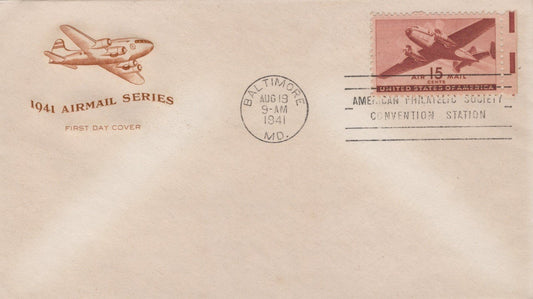 US C28-13 FDC House of Farnam unaddressed 15c bwn carm airpost ZAYIX 101423USF09