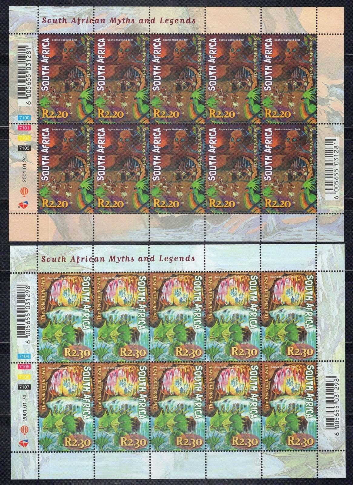 South Africa 1236-1240 MNH Myths Legends The Rain Bull ZAYIX 101623SM122